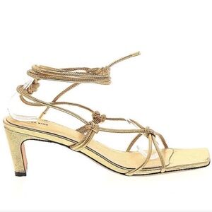 Anine Bing Gold Strappy Heels